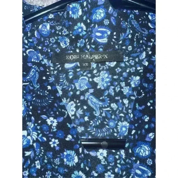 Kobi Halperin Silk Floral-Print Long Sleeve Sz xs Cottagecore V-neck Boho - Picture 6 of 7